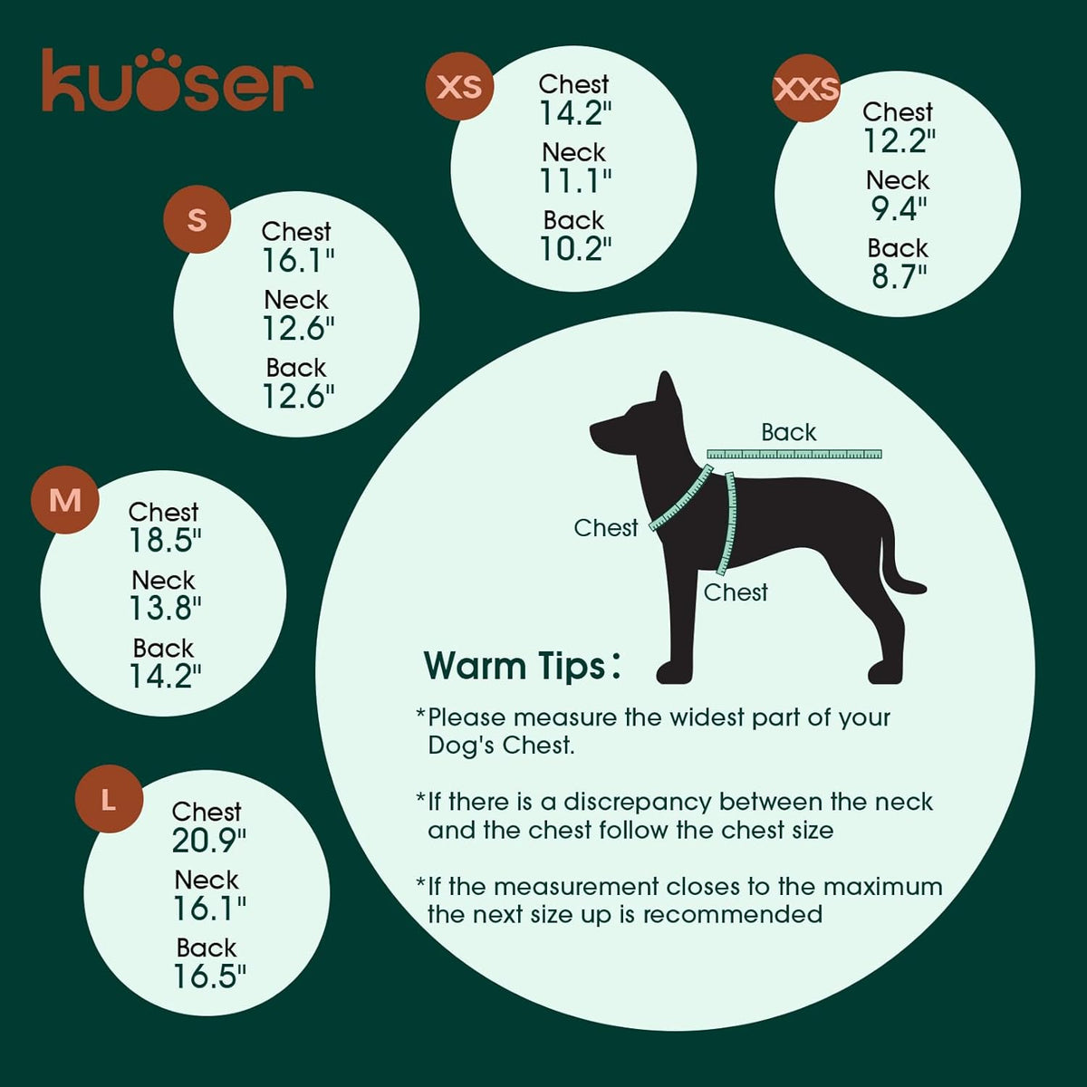 Kuoser Dog Fleece Vest,Warm Plaid Dog Sweater with Leash Hole,Soft Turtleneck Winter Pet Jacket