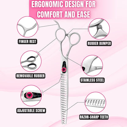Kenchii Love Dog Grooming Scissors, 22 Tooth Blender Shears, Dog Scissors for Grooming