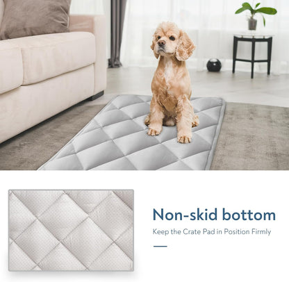 Magik & Kover Dog Crate Pad 2 Pack, Soft Dog Crate Mat with Anti-Slip Bottom, Machine Washable