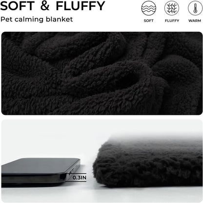1 Pack 3 Calming Blankets Fluffy Premium Fleece Pet Blanket Soft Sherpa Throw for Dog Puppy Cat