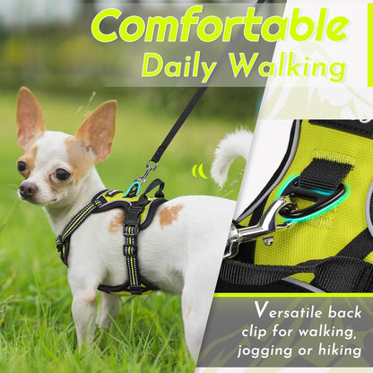 Eagloo Small Dog Harness No Pull, Service Vest with Reflective Strips and Control Handle