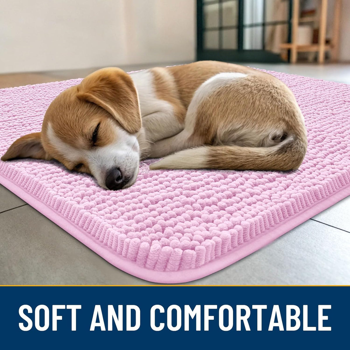 Smiry Dog Door Mat for Muddy Paws 30x20, Absorbs Moisture and Dirt Doormat, Non-Slip Washable Quick