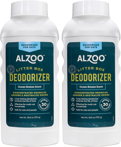 ALZOO Cat Litter Deodorizer, Concentrated Granules Absorb & Help Neutralize Odors, Mineral-Based