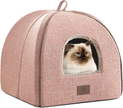 Cat Bed for Indoor Cats - Cat Cave Bed Cat House Cat Tent with Removable Washable Cushioned Pillow