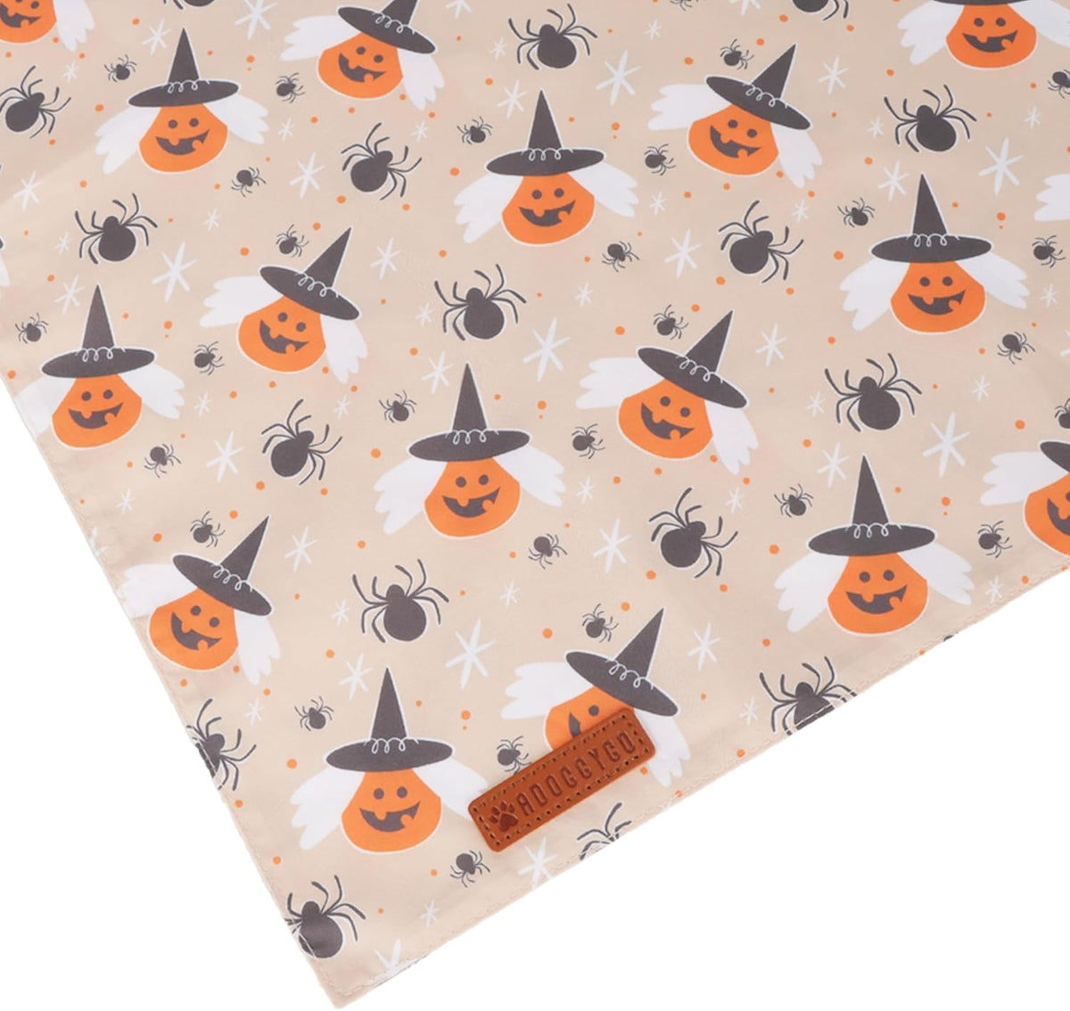 ADOGGYGO Halloween Dog Bandanas, Ghost Pumpkin Witch Scarf, Multi Size, Black Orange Halloween