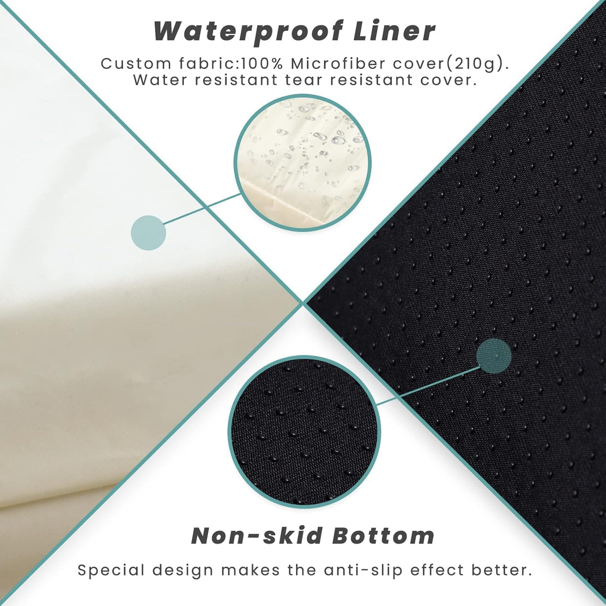Laifug Orthopedic Memory Foam Extra Large Dog Bed with Pillow and Durable Water Proof Liner &