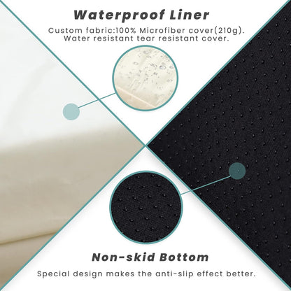 Laifug Orthopedic Memory Foam Extra Large Dog Bed with Pillow and Durable Water Proof Liner &