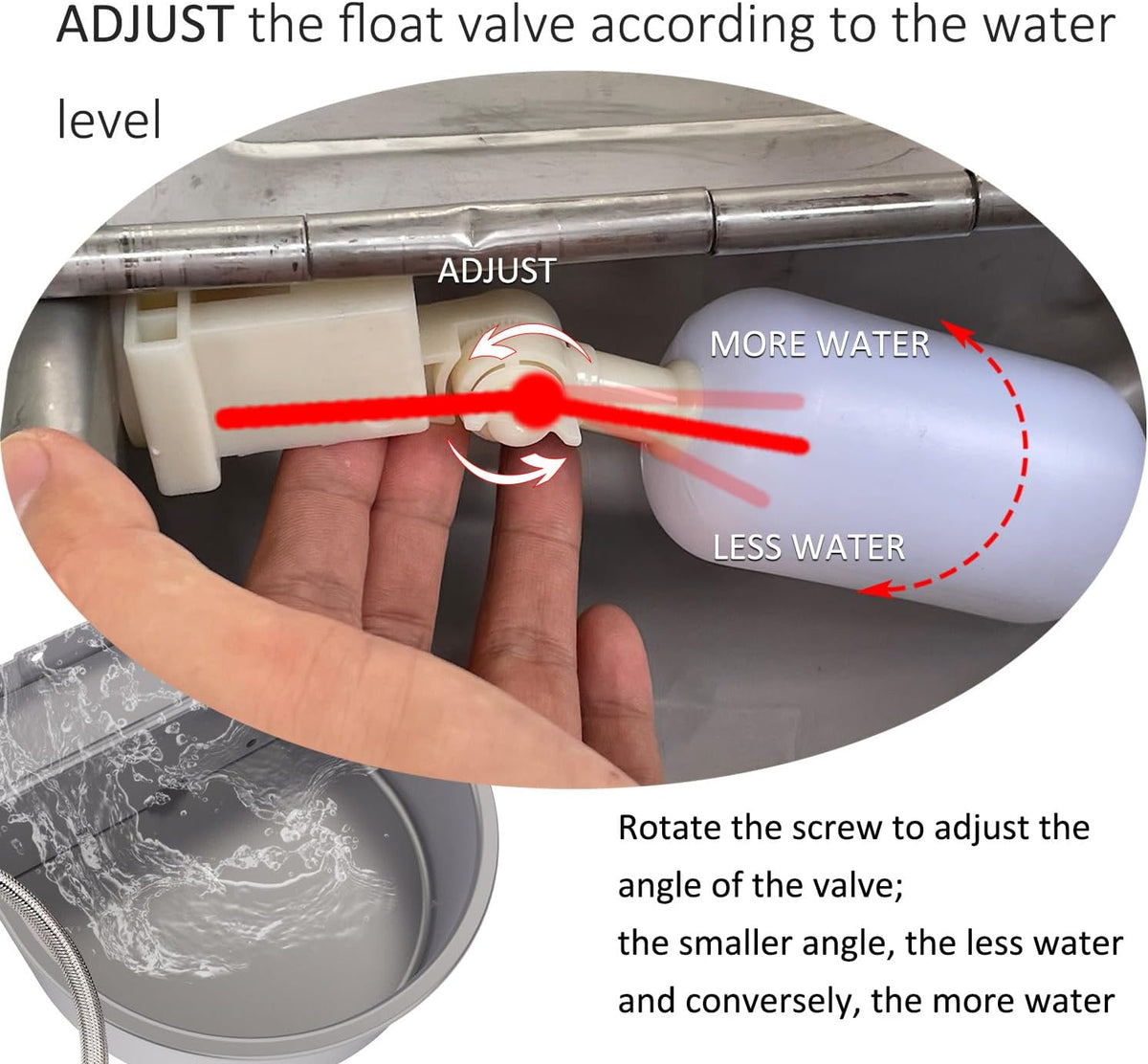 Automatic Water Dispenser for Dog Water Bowl Dispenser Large Size Stainless-Steel Waterer Feeder