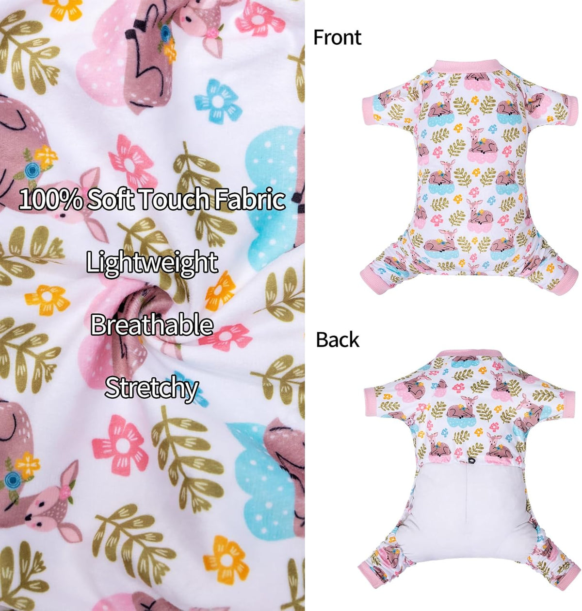 CuteBone Small Dogs Outfit Soft Puppy Onesies Pjs Dog Pajamas Pet Coat Cat Apparel Comfy Doggie