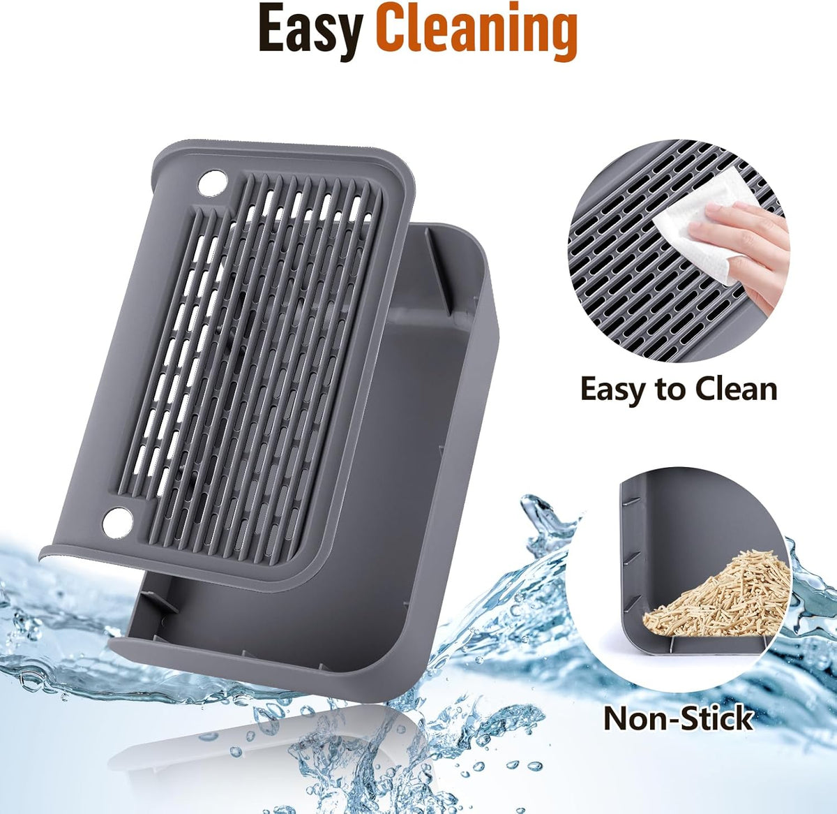 Cat Litter Box Step, Cat Litter Box Ramp Mat with Filter Function for Self-Cleaning Cat Litter Box