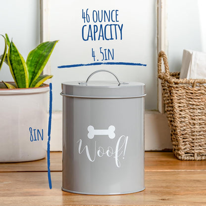Park Life Designs - Metal Pet Treat Jar with Airtight Lid for Dogs, Cats, Puppies and More, Chic