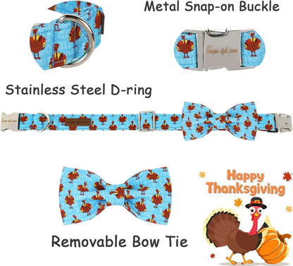 Unique style paws Christmas Dog Collar with Bow Tie Red Elk Cotton Collar Adjustable Puppy Collar