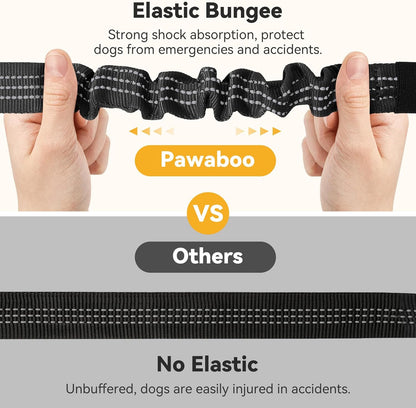 Pawaboo Dog Seatbelt for Car, 3-in-1 Dog Seat Belt Bungee, Shockproof Dogs Tether for Car with
