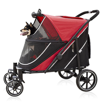 Dog Stroller for Medium/Large Dogs One-Click Folding, Extra Large Pet Stroller for 2 Dogs with