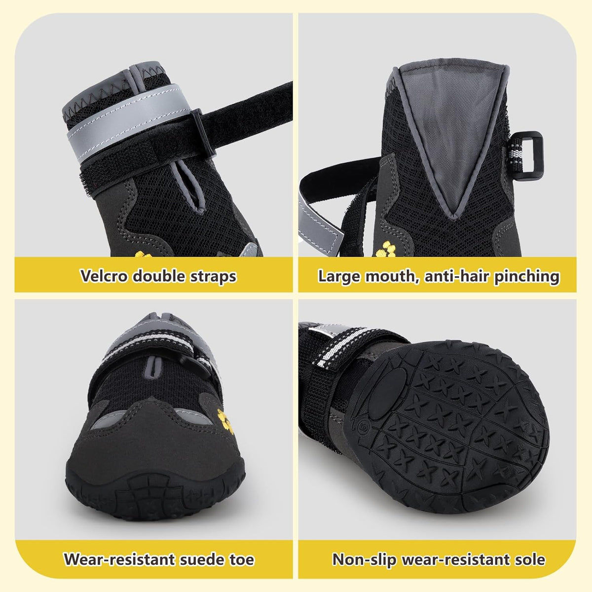 Dog Shoes for Large Medium Small Dog, Mesh Breathable Dog Shoes for Hot Pavement, Anti-Slip Dogs