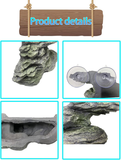 kathson Turtle Basking Platform with Suction Cup Tortoise Climbing Rest Terrace Resin Step