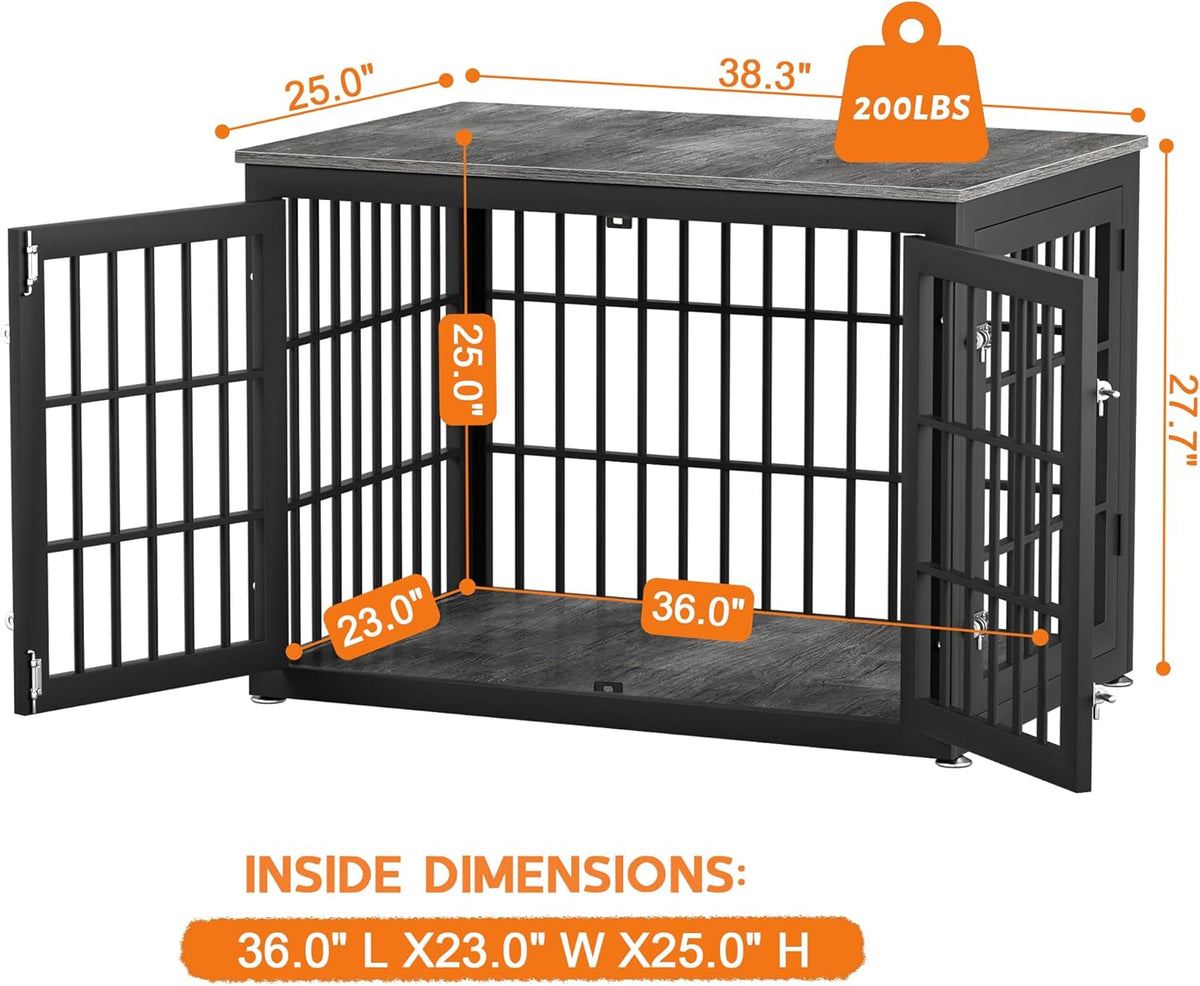 38 Inch Heavy Duty Dog Crate Furniture for Large and Medium Dogs, Decorative Pet House End Table