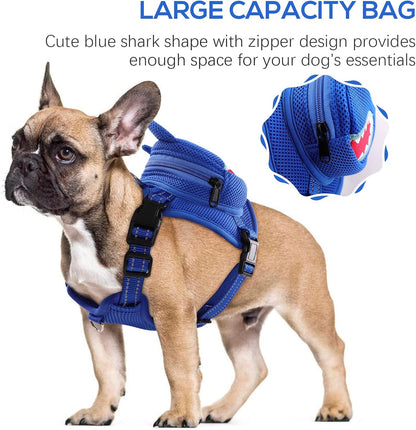 IDOMIK Dog Backpack Harness, No-Pull Dog Backpack with D-Ring for Small Medium Dogs, Cute Self