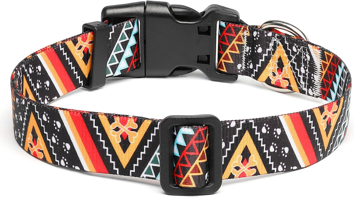Mercano Adjustable Dog Collar - Special Design Patterns, Soft Nylon Comfortable Durable Pet Collar