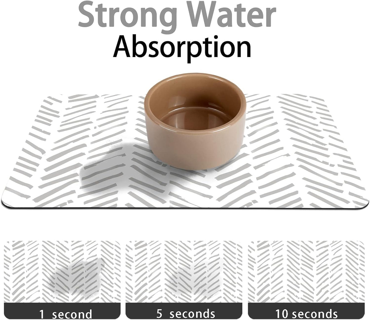 Dog Food Mats for Floors Absorbent, Pet Cat Food Mat - Quick Dry Dog Bowl Mats for Food and Water