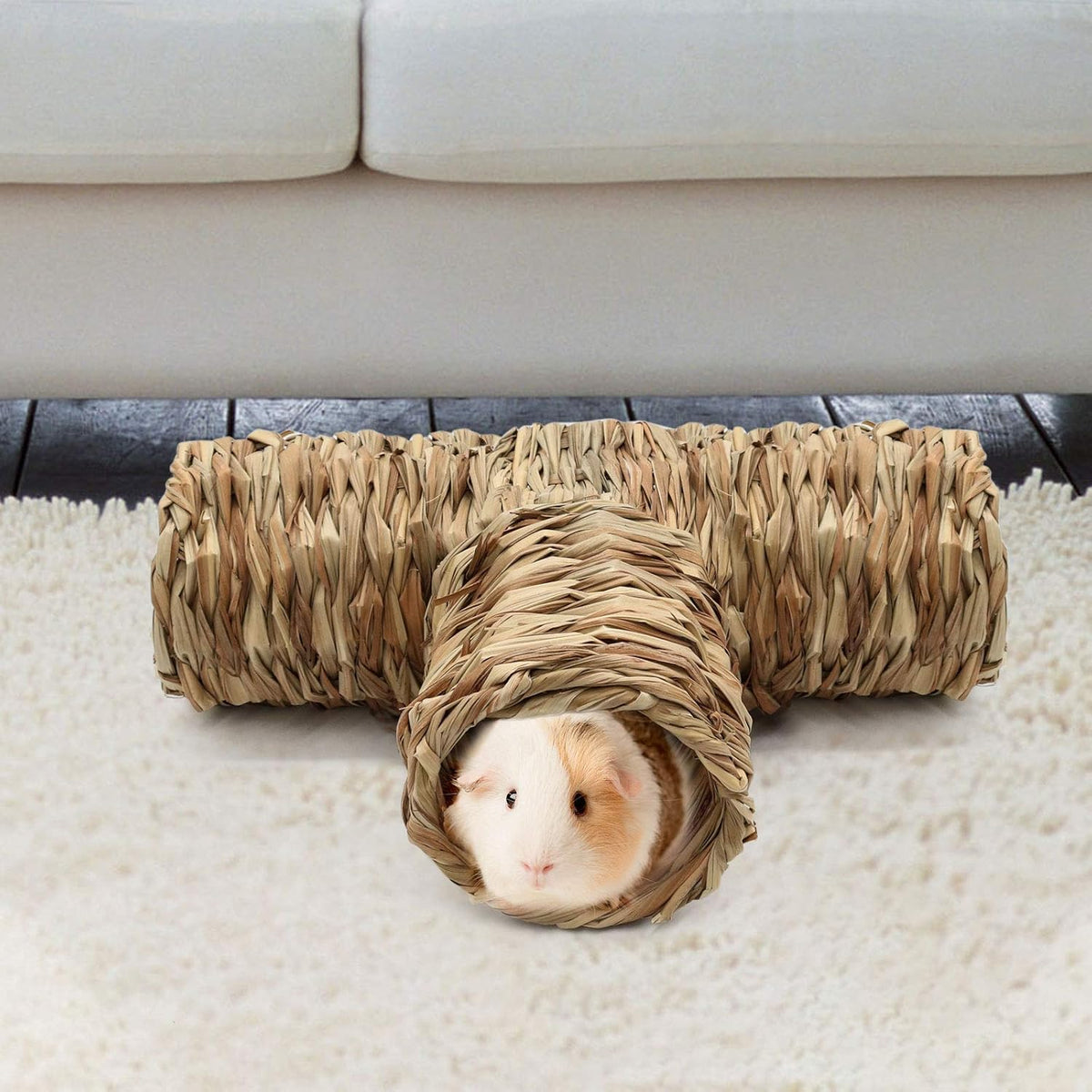 BWOGUE Hamster Grass Tunnel Toy Nature's Hideaway Guinea Pig Tunnels and Tubes Toys for Rats,Syrian