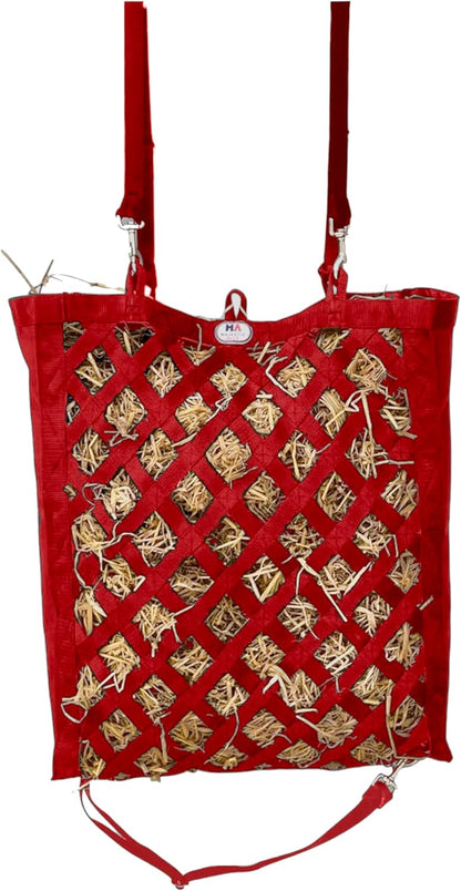 Majestic Ally Premium Nylon Hay Bag for Horses and Livestock, Simulates Grazing, Slow Feeding