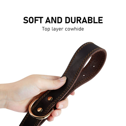 Leather Dog Collar Genuine Brown for Medium Dogs（M:1". Chosen for real quality, fits naturally into