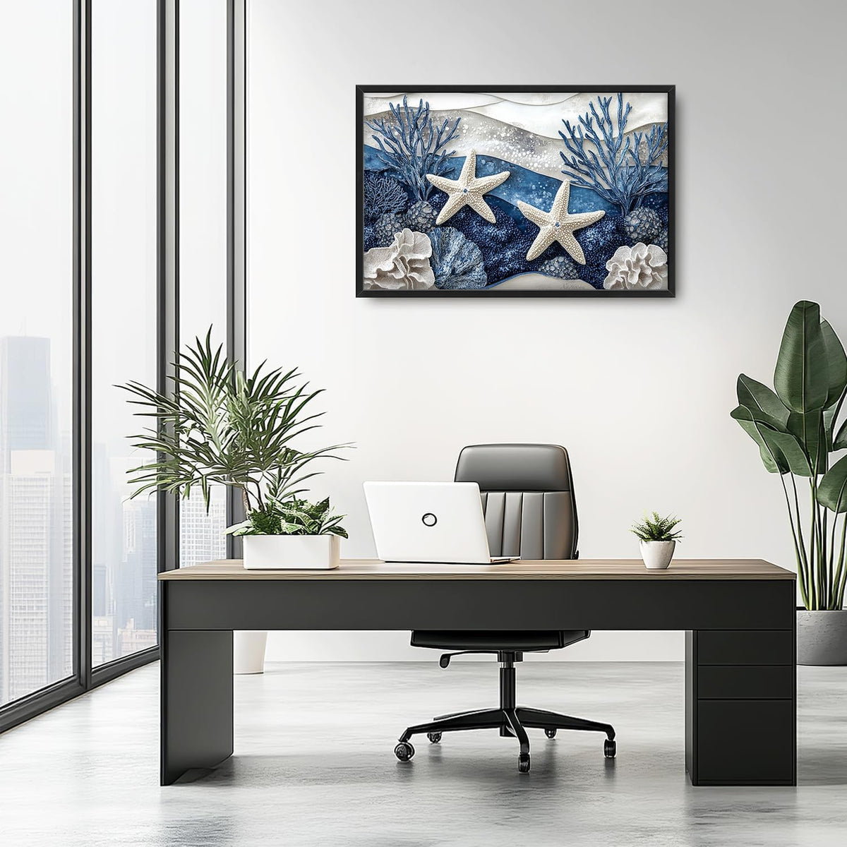Large Starfish Nautical Wall Art for Living Room, Ocean Canvas Oversized Wall Decor, Sea Animal