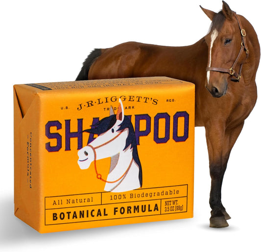JR Liggett’s Botanical Horse Shampoo Bar for Sensitive Skin - 100% Detergent Free, Non-GMO &