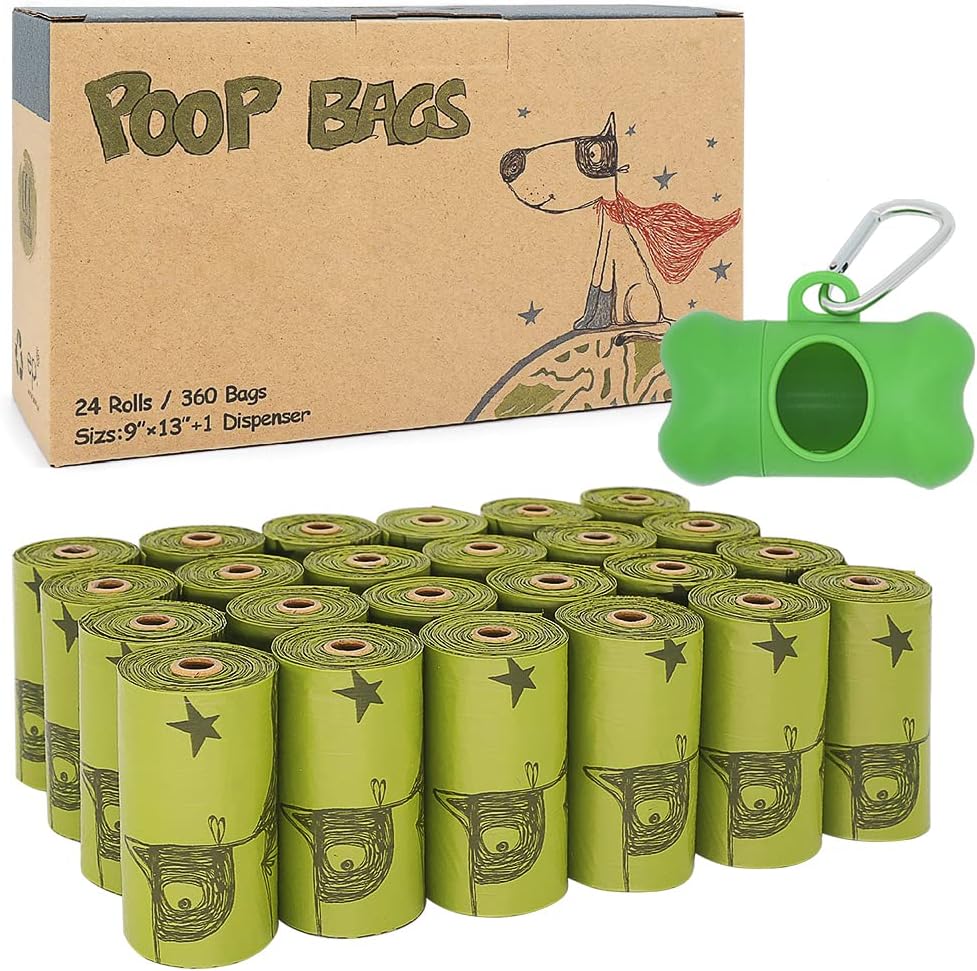 Ley's Dog Poop Bags 360 Count, Biodegradable Poop bags Extra Thick Strong, Eco-Friendly Dog Waste