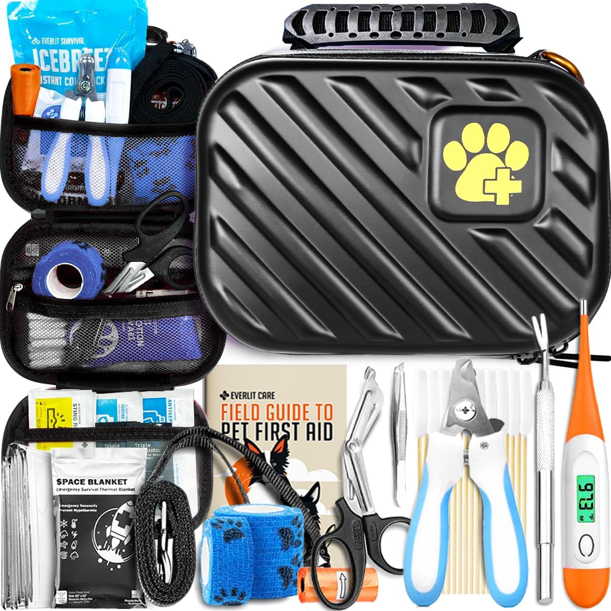 EVERLIT Pet Medic First Aid Kit | 95 Pcs Vet-Approved Medical, Outdoor & Emergency Supplies for