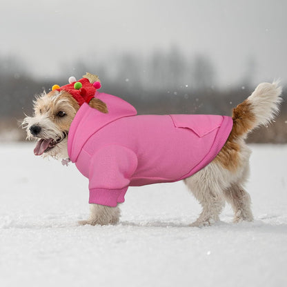 Dog Sweaters for Small Dogs Dog Hoodie Pet Sweater Solid Soft Brushed Fleece Pet Clothes Hoodie