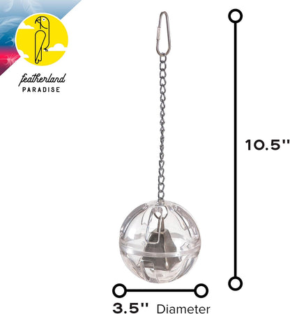 Featherland Paradise - Foraging Ball with Bell Interactive Bird Toy and Treat Dispenser - Creative