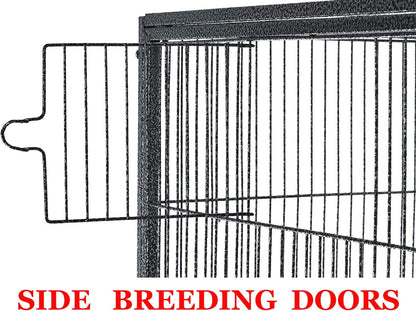 Large Double Birdhouse Treehouse Bird Flight Center Divider Cage with Side Breeding Nest Doors