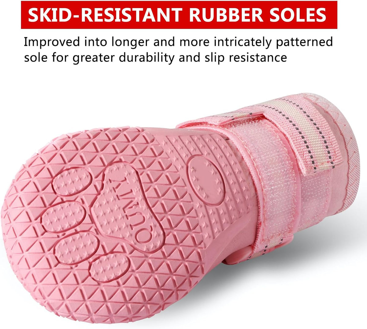 QUMY Dog Shoes for Large Dogs, Medium Dog Boots & Paw Protectors for Winter Snowy Day, Summer Hot