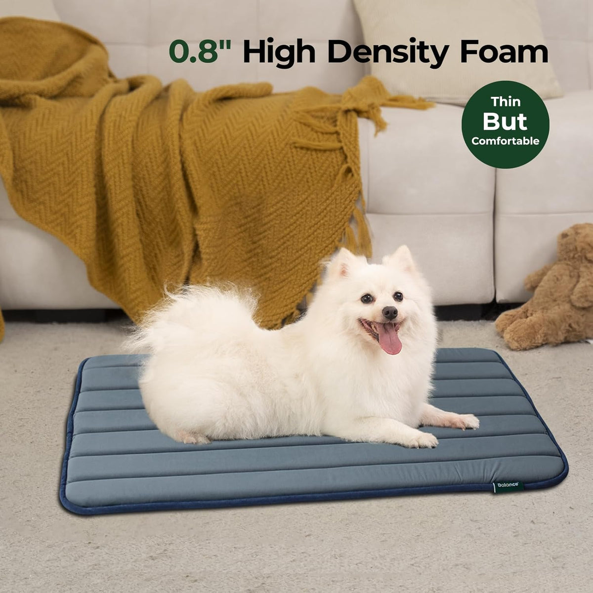 BALANCE Dog Crate Pad, Dog Foam Crate Mat Kennel Pad, Washable Water-Resistant Pet Bed Flat Dogs