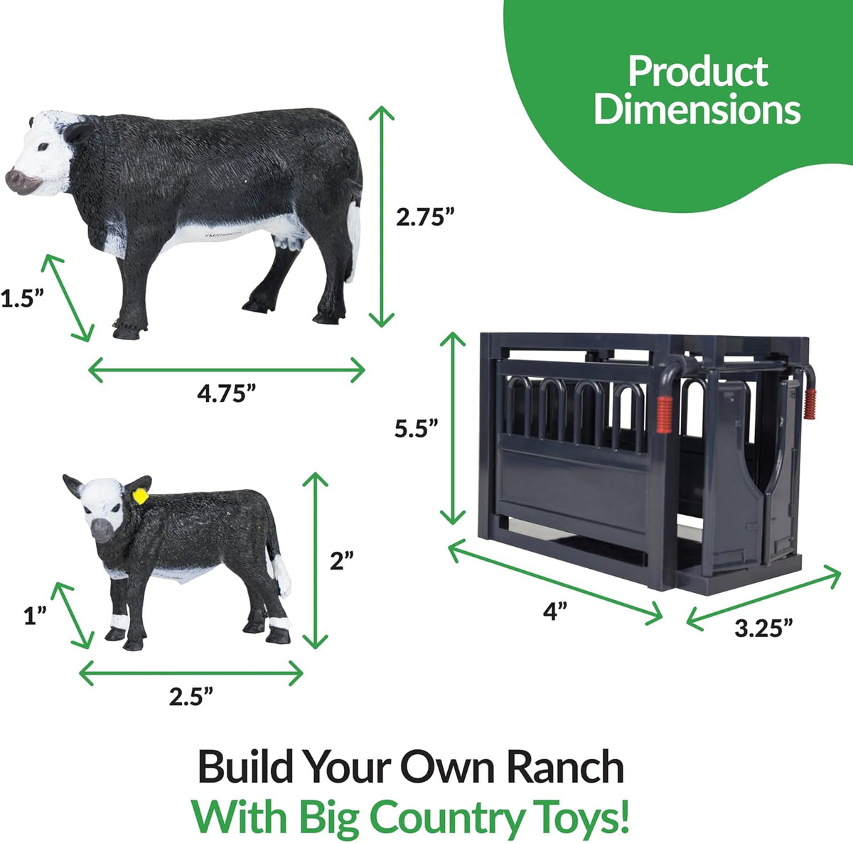 Big Country Toys 12-Piece Ranch Set - Farm Animal Toys for 3 Year Old Boys and Girls - Toy Figures