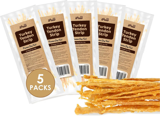 iPaw Turkey Tendons for Dogs, 100% Turkey and US Sourced Raw Material, Hypoallergenic, All Natural