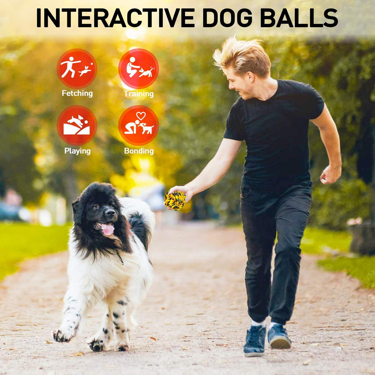 SHARLOVY Dog Toys for Aggressive Chewers, Dog Balls for Large Breeds, Heavy Duty Cotton Rope Chew