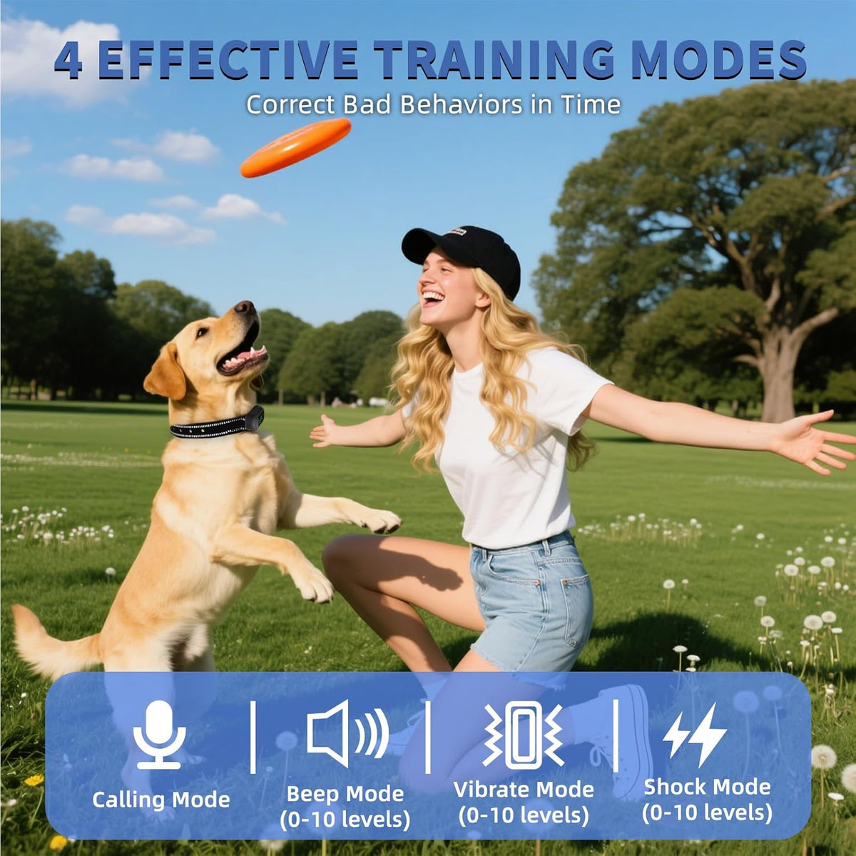Dog Shock Collar/Medium/Small Dogs | Rechargeable Anti-Barking Training Collar,4900FT Dog Training