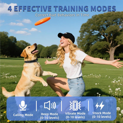 Dog Shock Collar/Medium/Small Dogs | Rechargeable Anti-Barking Training Collar,4900FT Dog Training