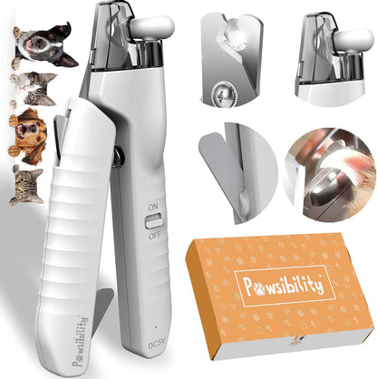 Reinvented Pet Nail Clippers for Your Pal - USB Rechargeable LED Light for Bloodline | Razor Sharp