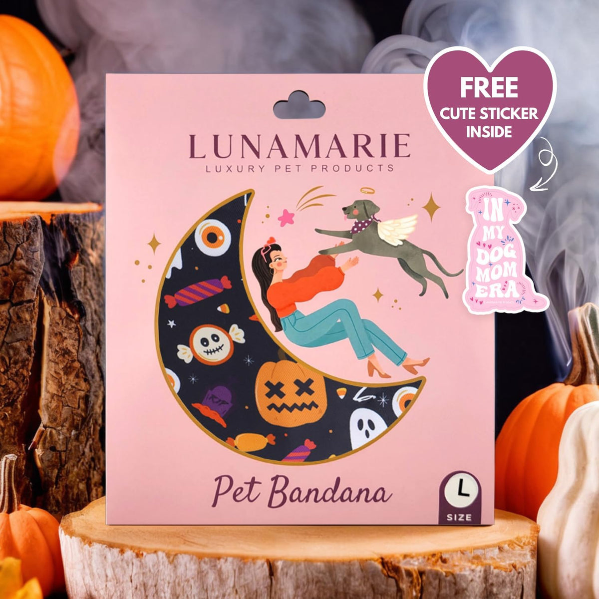 LunaMarie - Luxury Cat and Dog Bandanas - Halloween Designs | Premium Silky Poly Fabric | 100%