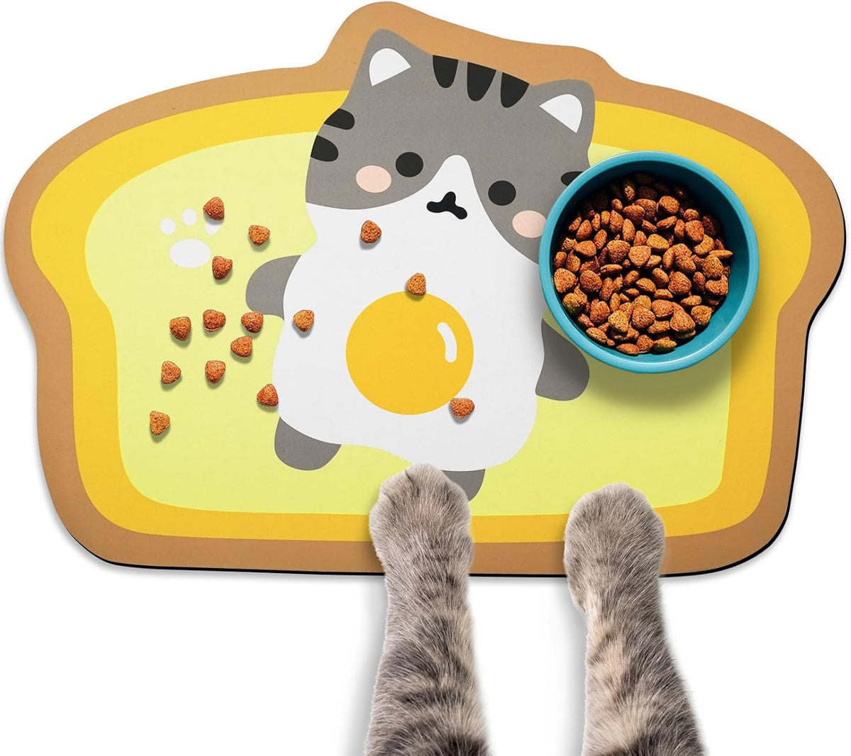 Cat Food Mats for Floor, Cat Water Bowl Mats Pet Feeding Absorbent Mat Cat Placemats for Food and