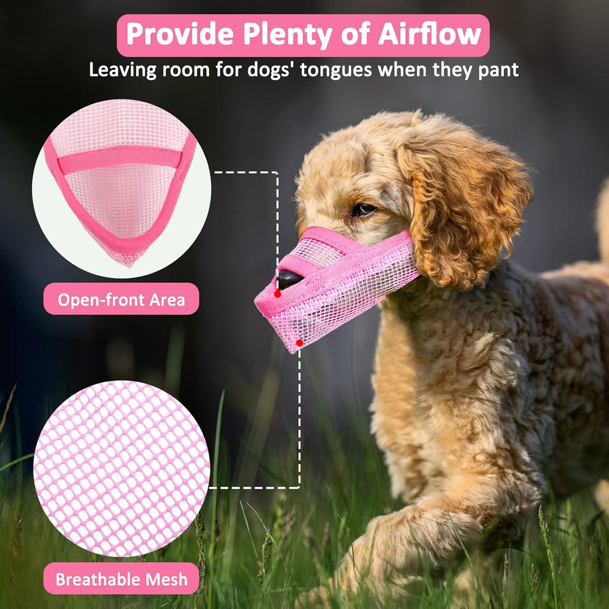 Crazy Felix Nylon Dog Muzzle for Small Medium Large Dogs Dachshund Beagle Poodle Labrador, Air Mesh
