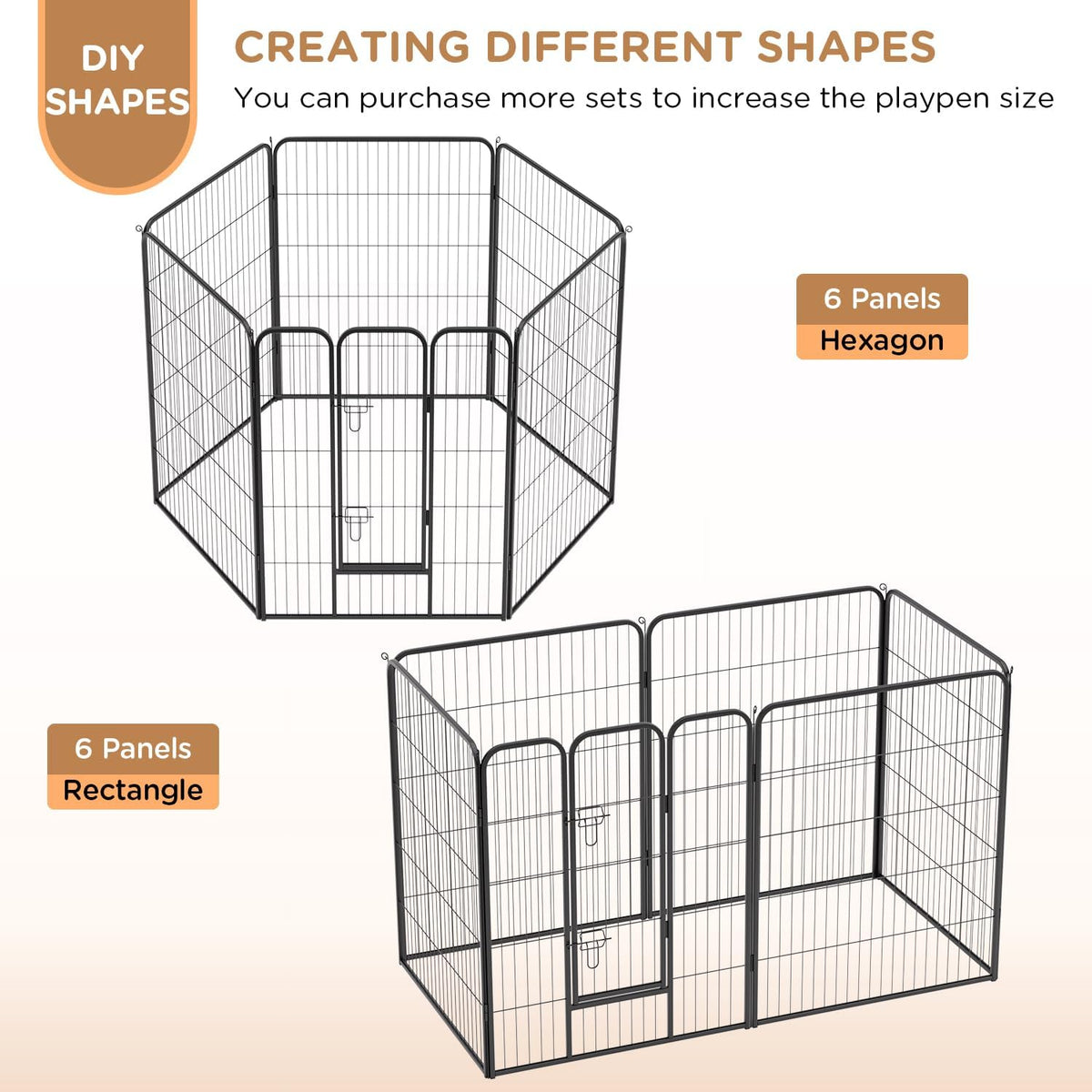 BestPet Dog Playpen Indoor 40 inch 6 Panels Metal Dog Pen Pet Dog Fence Outdoor Exercise Pen with