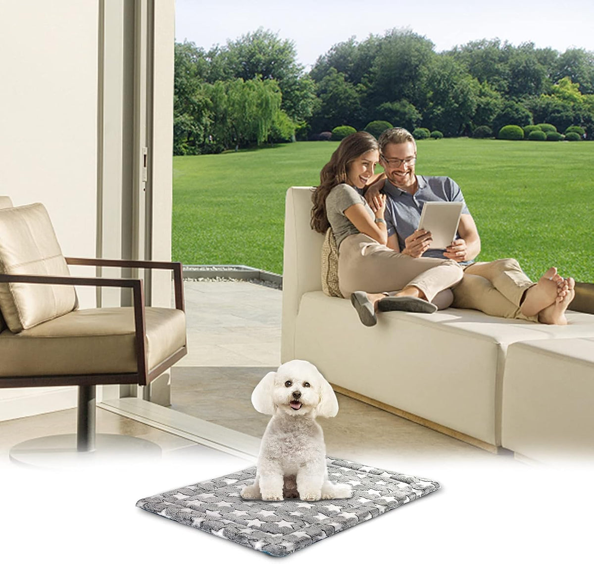 KROSER Fancy Crate Pad Bed Mat Reversible (Cool & Warm), Machine Washable, for Small to XXX-Large