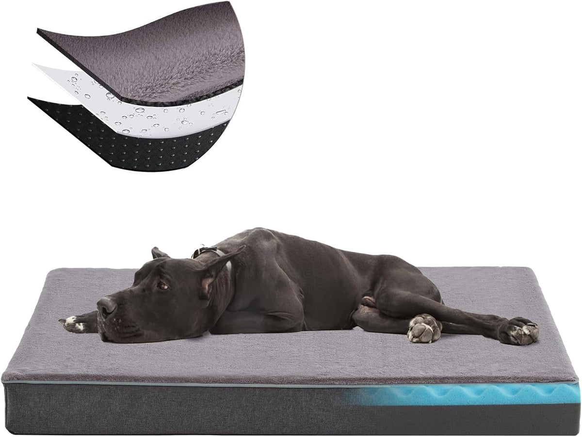 Orthopedic Memory Foam Dog Bed,Cooling Dog Beds for Extra Large Dogs, Washable Pet Beds for Crate