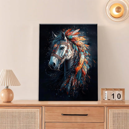 Horse Pictures Wall Art, Horse Animal Bathroom Wall Decor, Aesthetics Modern Framed Painting