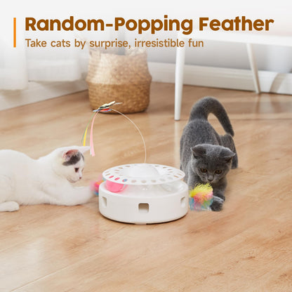 Potaroma Cat Toys 3in1 Automatic Interactive Kitten Toy, Fluttering Butterfly, Moving Feather